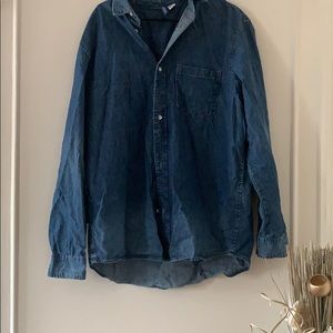 Long sleeve men denim button down